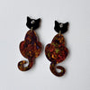 Abalone Cat Dangle Earrings