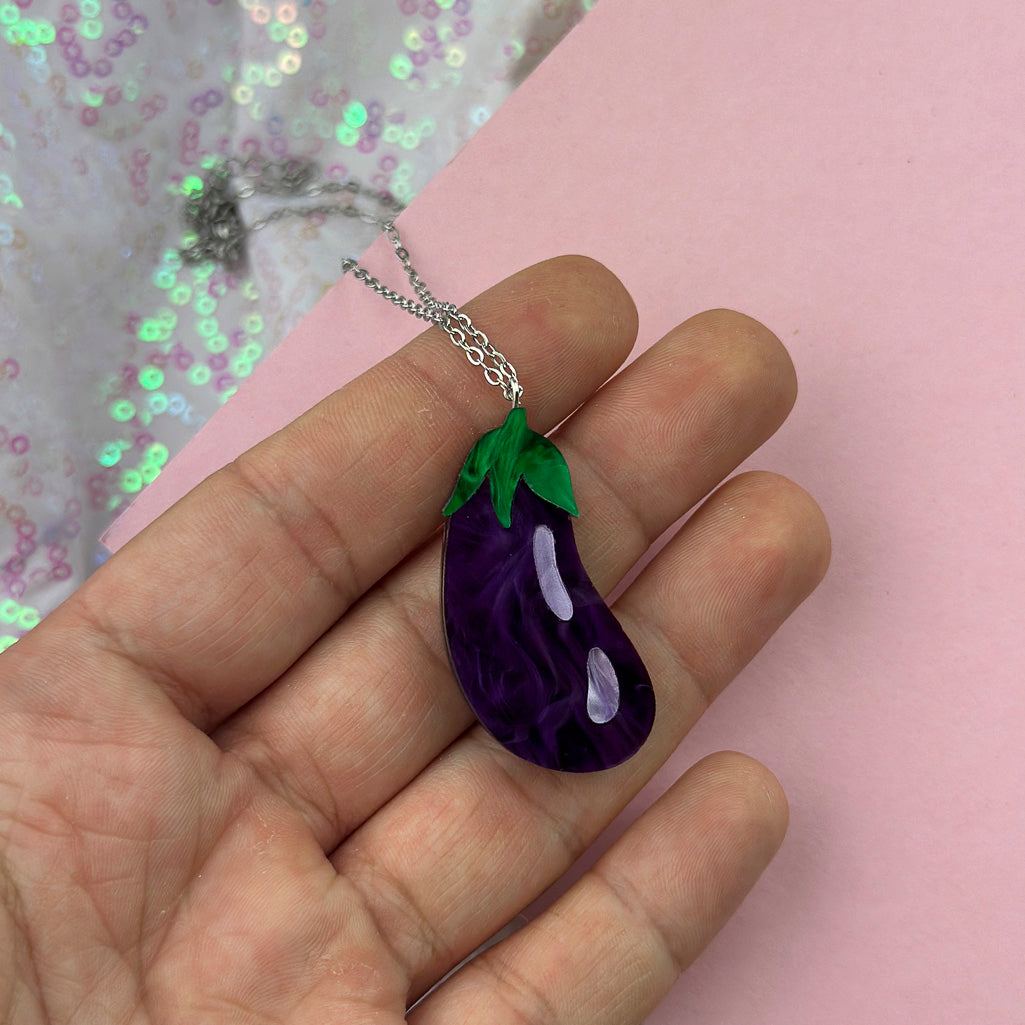 Aubergine Pendant Necklace