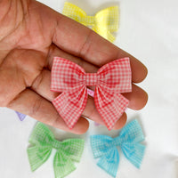 Gingham Bow Hairclip - Small