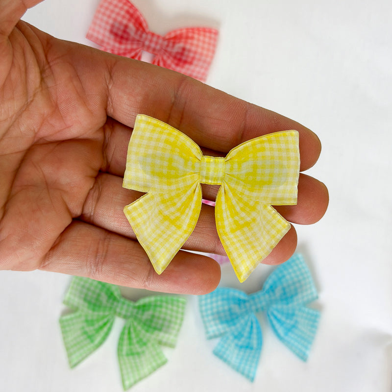 Gingham Bow Hairclip - Small