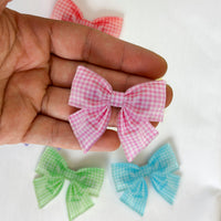 Gingham Bow Hairclip - Small