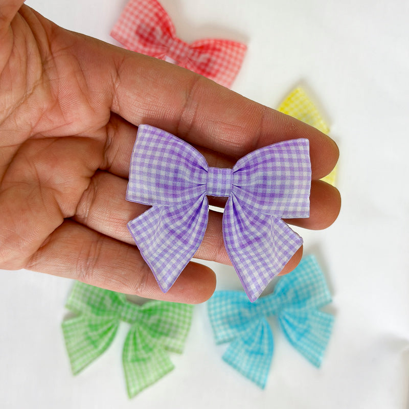 Gingham Bow Hairclip - Small