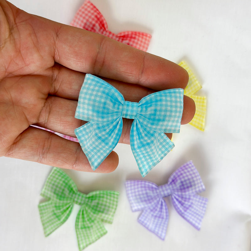 Gingham Bow Hairclip - Small