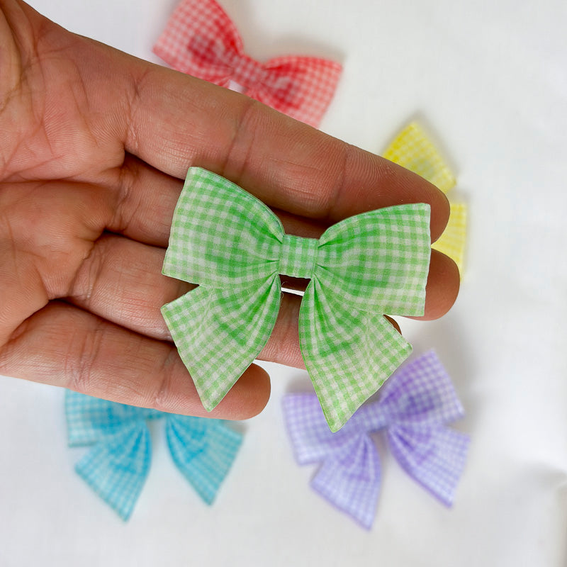 Gingham Bow Hairclip - Small