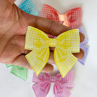 Gingham Bow Hairclip - Large