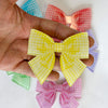 Gingham Bow Brooch large