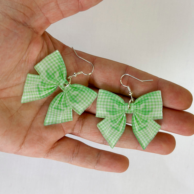 Gingham Bow Earrings