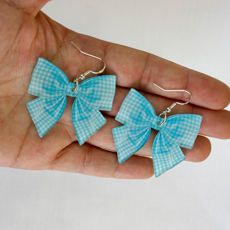 Gingham Bow Earrings