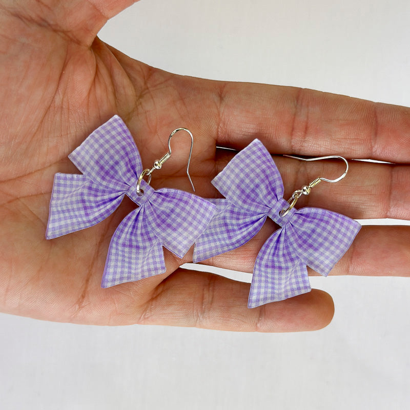 Gingham Bow Earrings