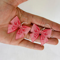 Gingham Bow Earrings