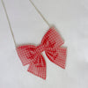 Gingham Bow Medium Statement Necklace