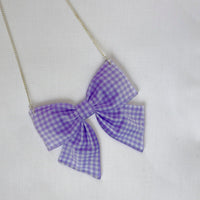 Gingham Bow Medium Statement Necklace