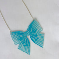 Gingham Bow Medium Statement Necklace