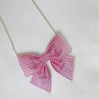 Gingham Bow Medium Statement Necklace