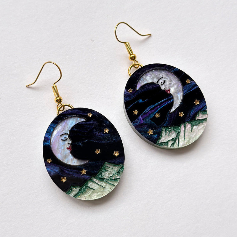 Moon Mountain Dangle Earrings