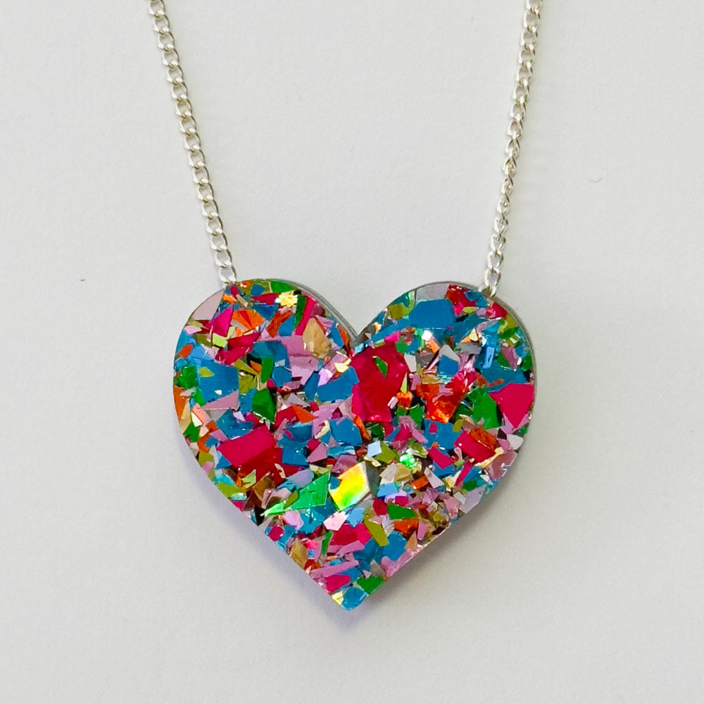 Colour Pop Confetti Heart Necklace