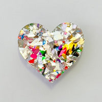 Colour Pop Confetti Heart Brooch