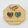 Colour Pop Confetti Heart Studs