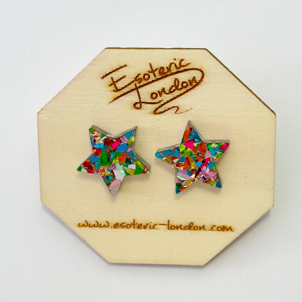 Colour Pop Confetti Star Studs