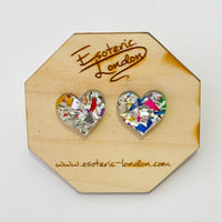 Colour Pop Confetti Heart Studs