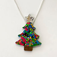 Colour Pop Confetti Christmas Tree Necklace