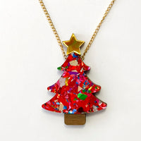 Colour Pop Confetti Christmas Tree Necklace