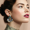 Wild Animal Print Round Statement Fan Earrings