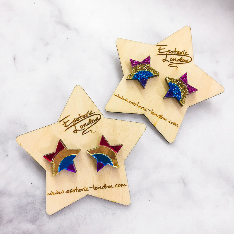 Rainbow Star Stud Earrings