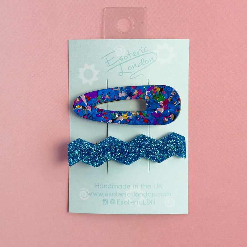 Confetti & Zig Zag Disco Hair Clips