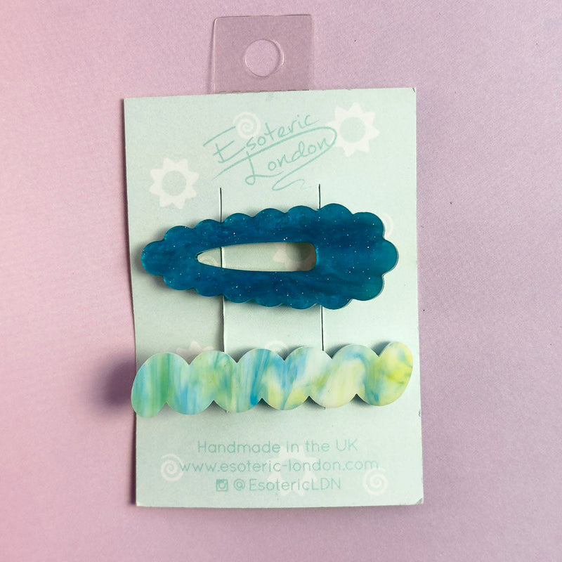 Scallop & Wiggle Disco Hair Clips