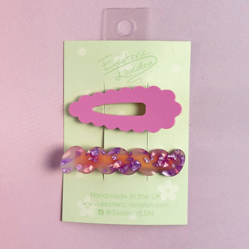 Scallop & Wiggle Disco Hair Clips