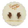 Tiny Wooden Lightning Stud Earrings