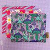 Zip Up Bag - Purple & Turquoise Toadstool Print