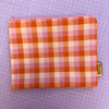 Zip Up Bag - Pink & Orange Gingham Print