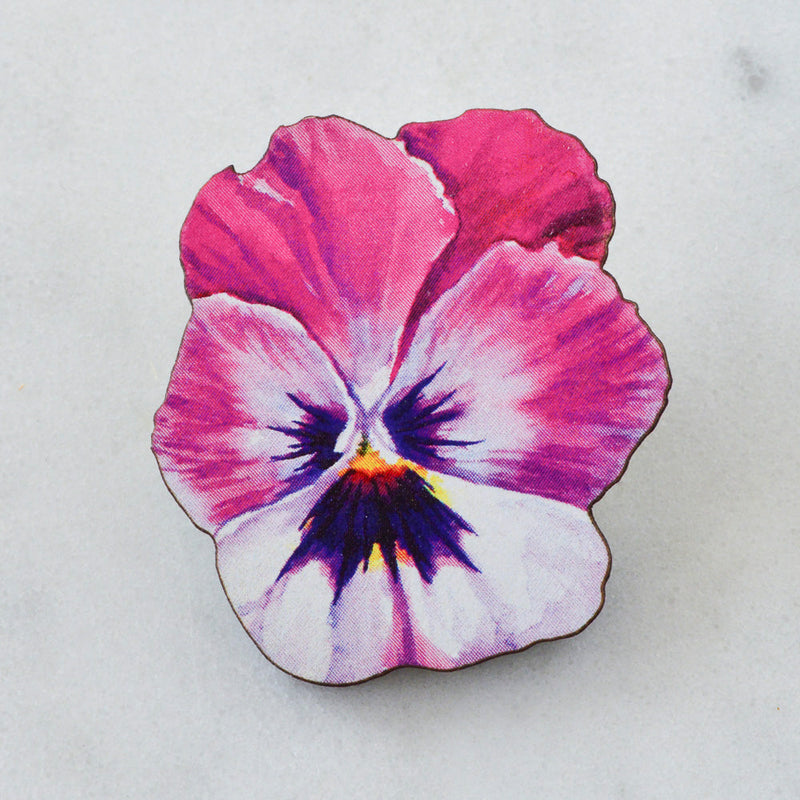 Watercolour Pansy Brooches