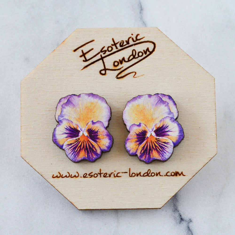 Watercolour Pansy Earrings