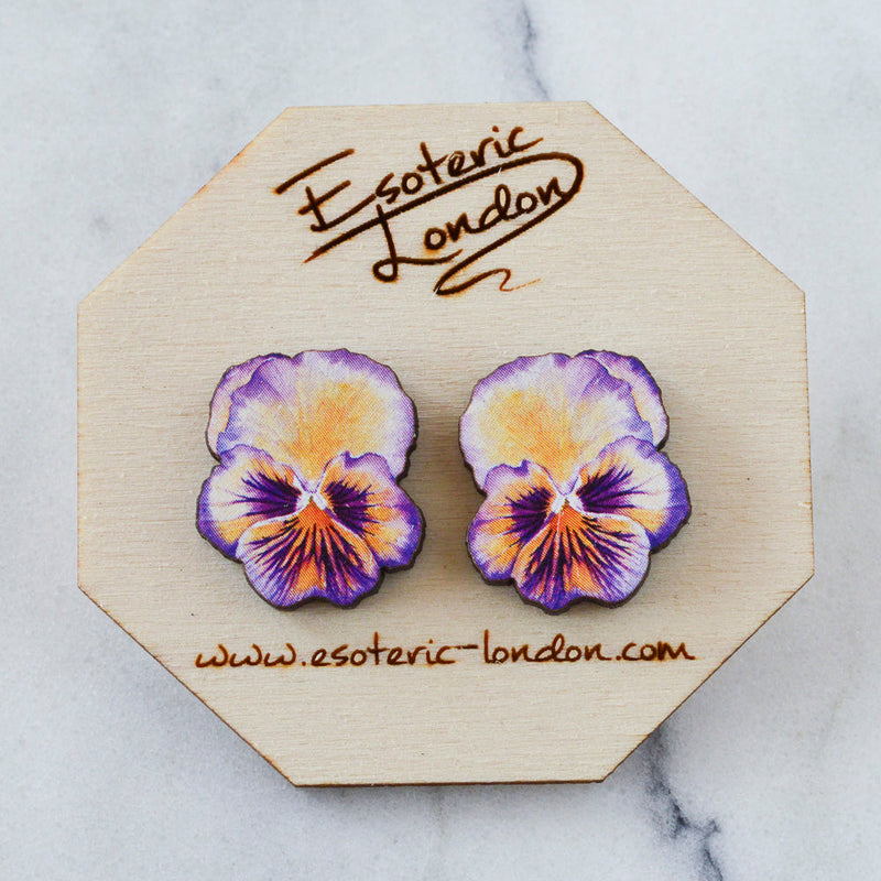 Watercolour Pansy Earrings