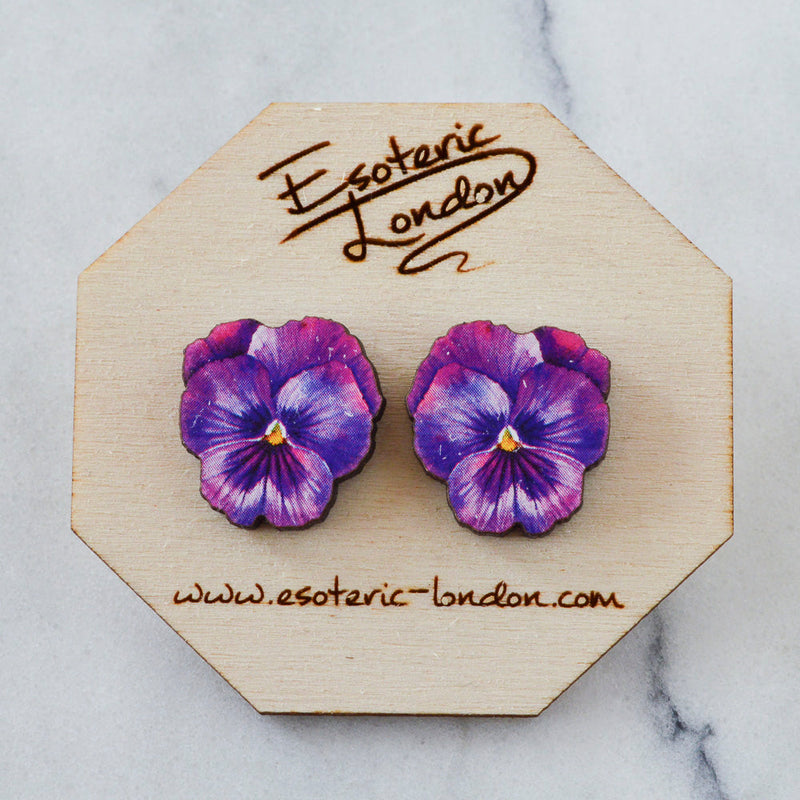 Watercolour Pansy Earrings