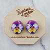 Watercolour Pansy Earrings