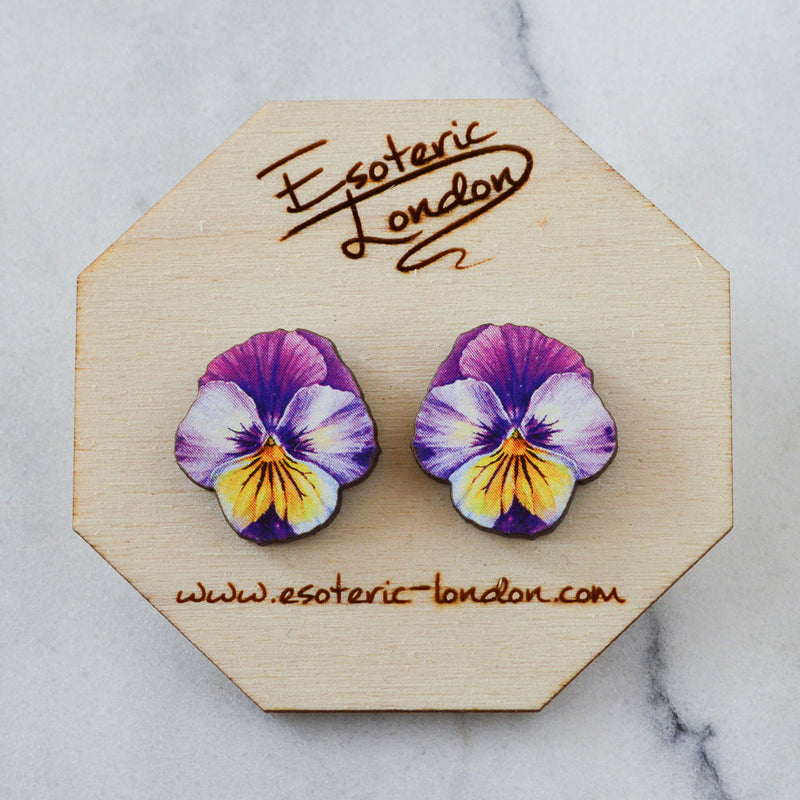 Watercolour Pansy Earrings