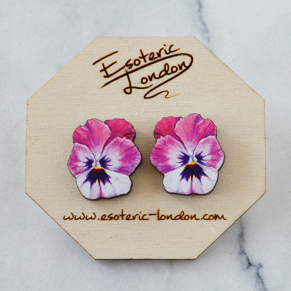 Watercolour Pansy Earrings