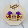 Watercolour Pansy Earrings