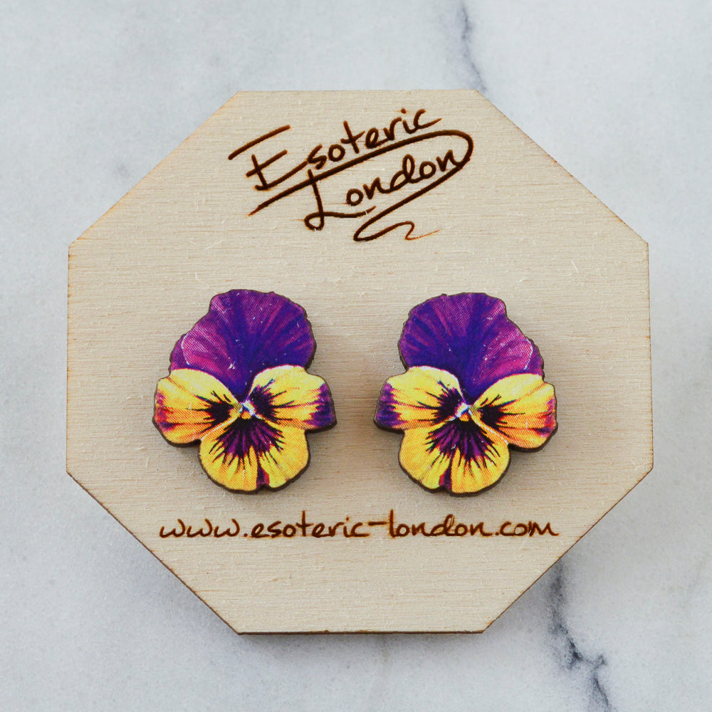 Watercolour Pansy Earrings